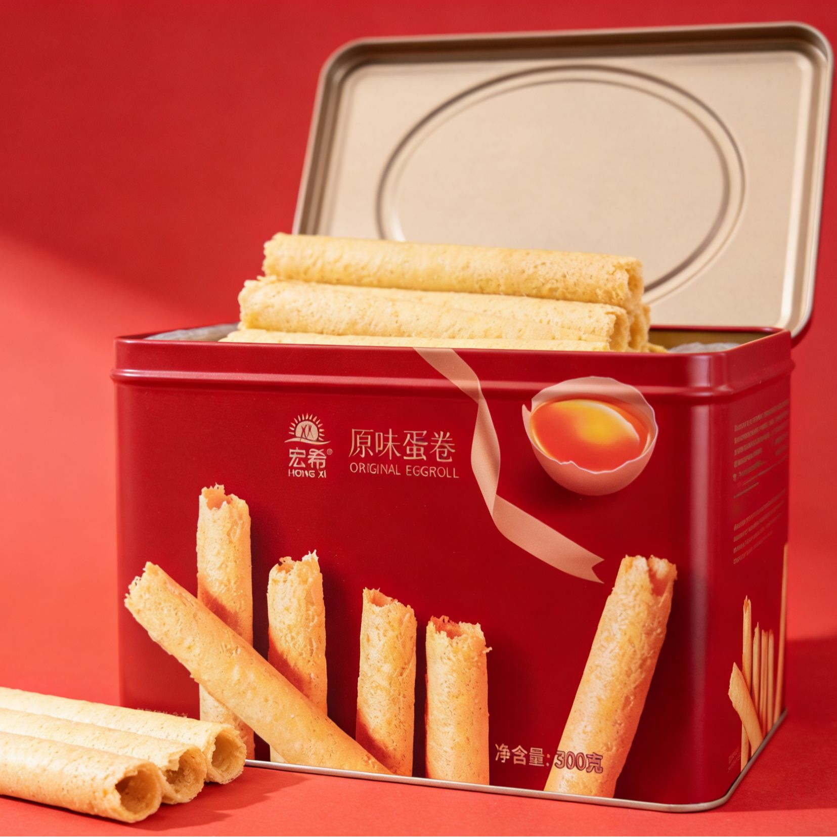宏希原味黄油味蛋卷年货礼盒装