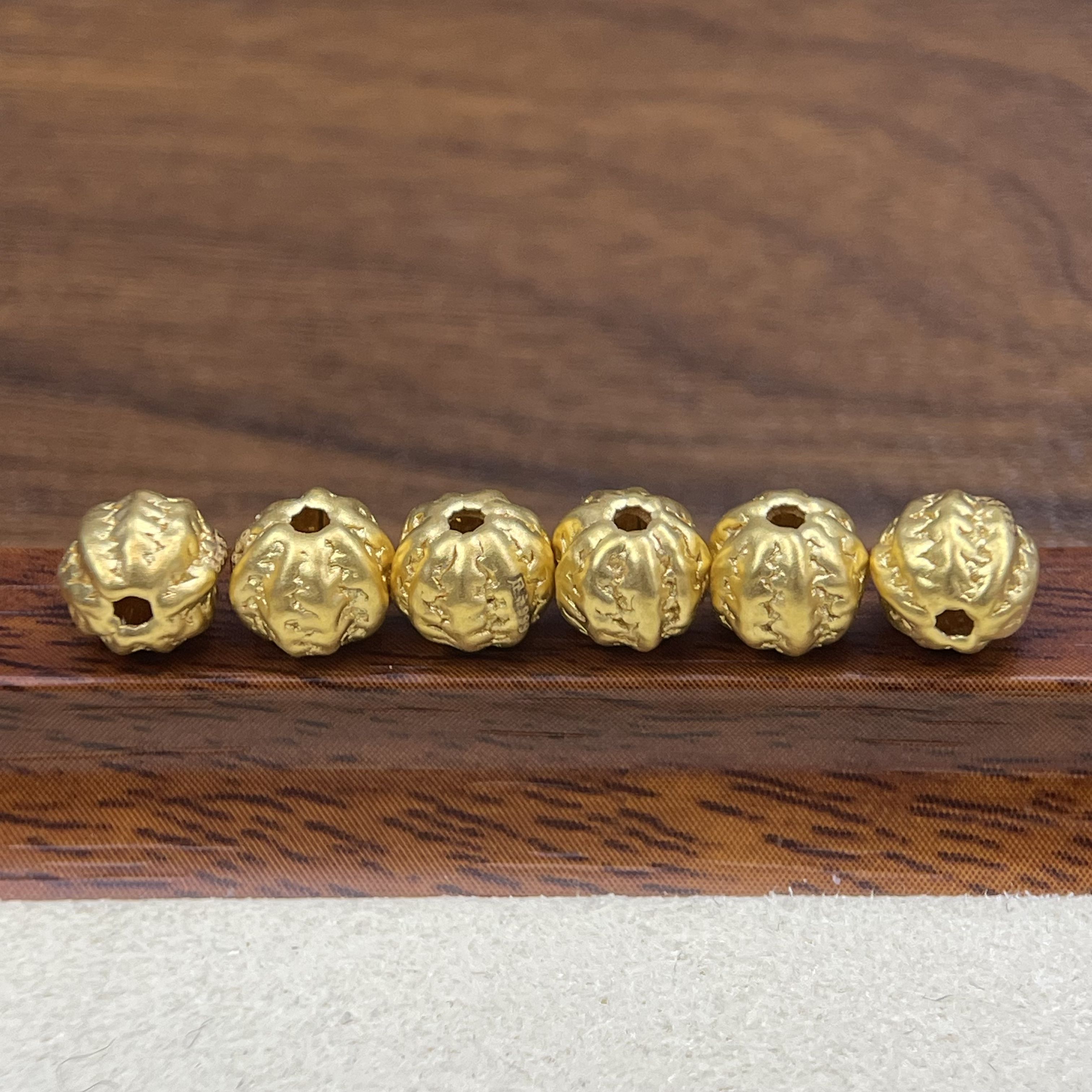 辉通黄金足金999六颗核/桃/珠配件DP2417-01810