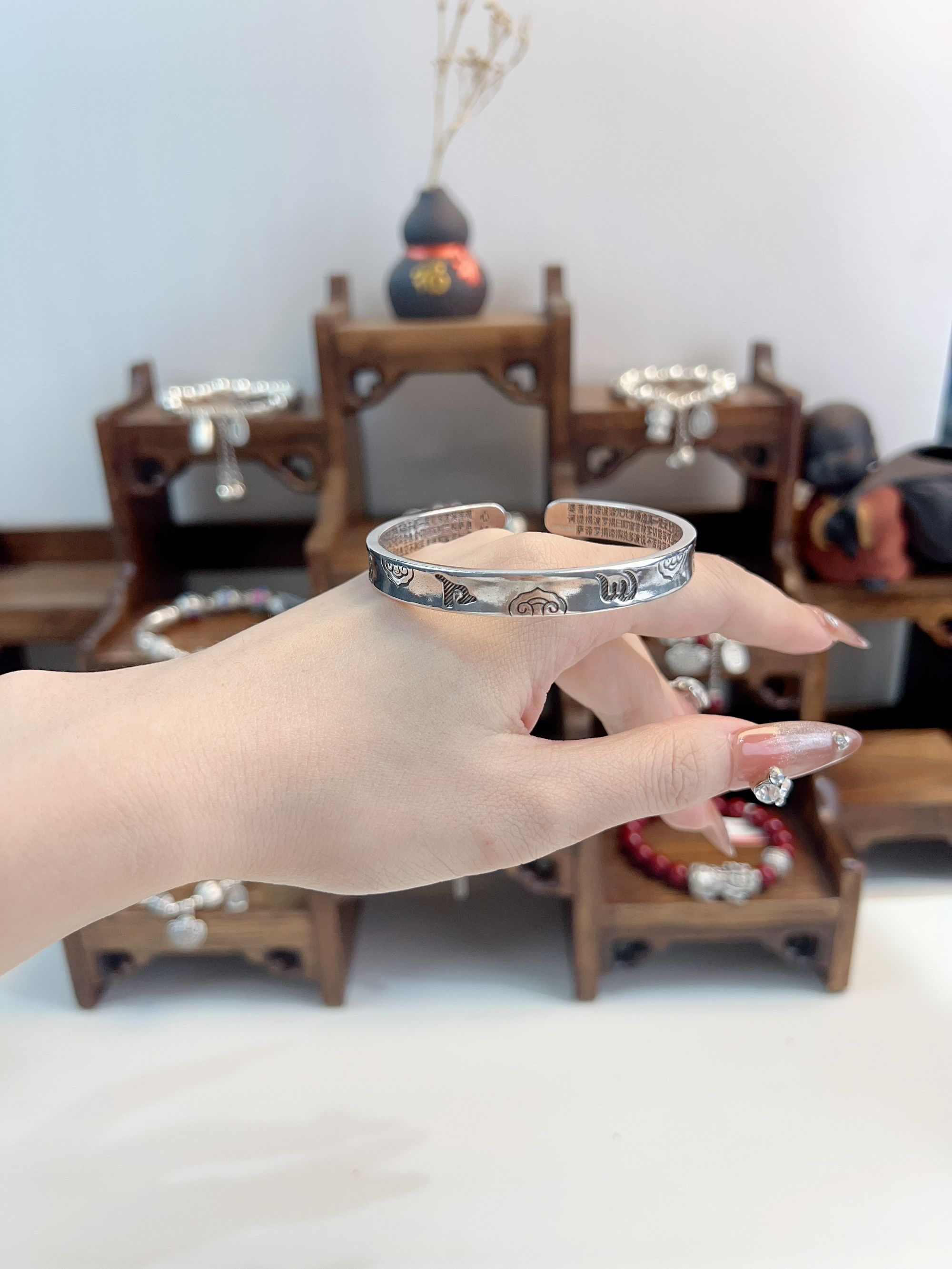 足银手镯 959 六字真言