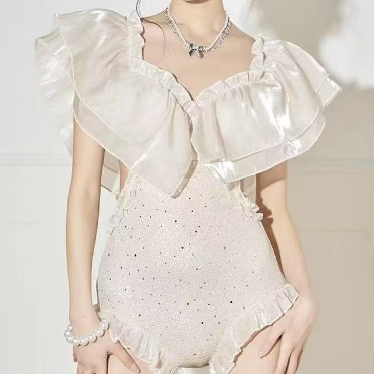 （直播专用）纯欲风裙式比基尼适合温泉度假与海边拍照的女性泳衣