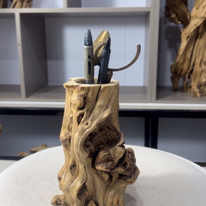 木石榴木榴疤茶桶笔筒