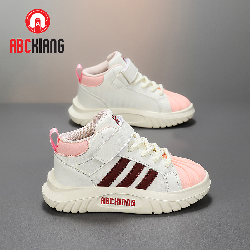 ABCXIANG儿童鞋男童低帮魔术贴板鞋防滑女童休闲运动鞋皮面防水