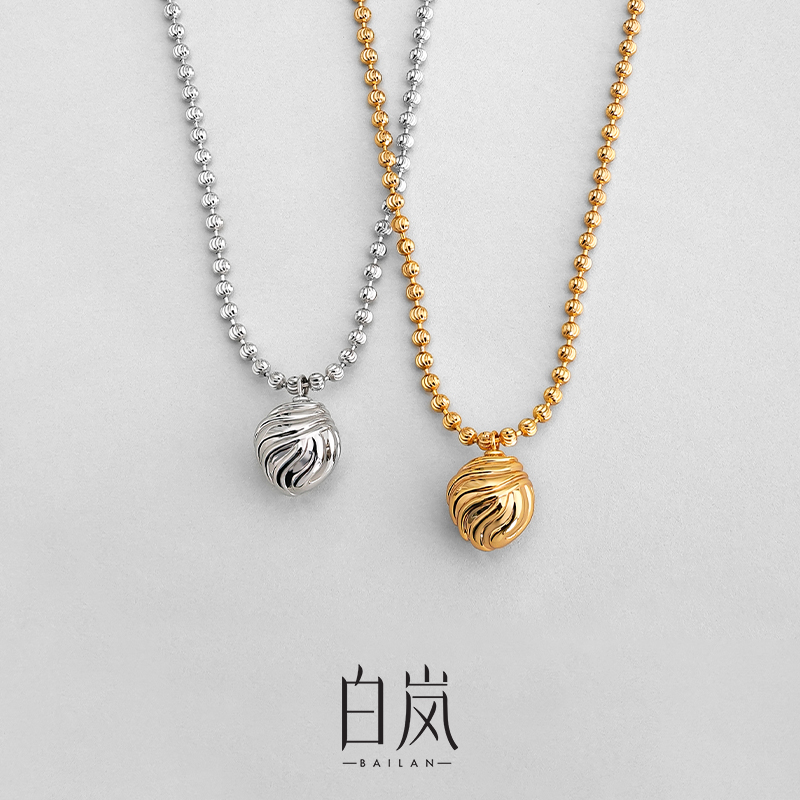 坠链均925银 白岚涟漪项链毛衣链春夏配饰女气质吊坠饰品XL5180