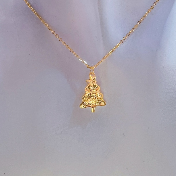 碎碎冰花丝圣诞树水贝柜台现货黄金足金999财富金条悦己好物T