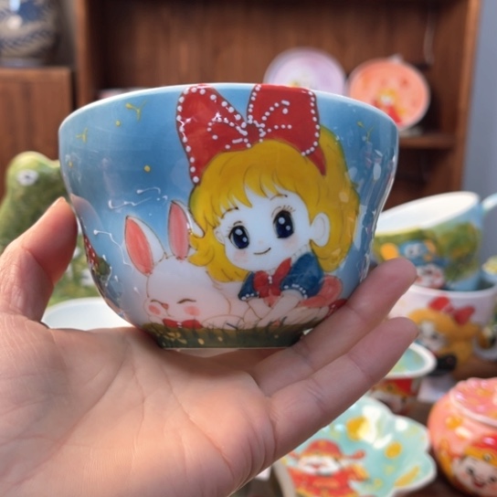 瓶景德镇釉下手绘陶瓷 