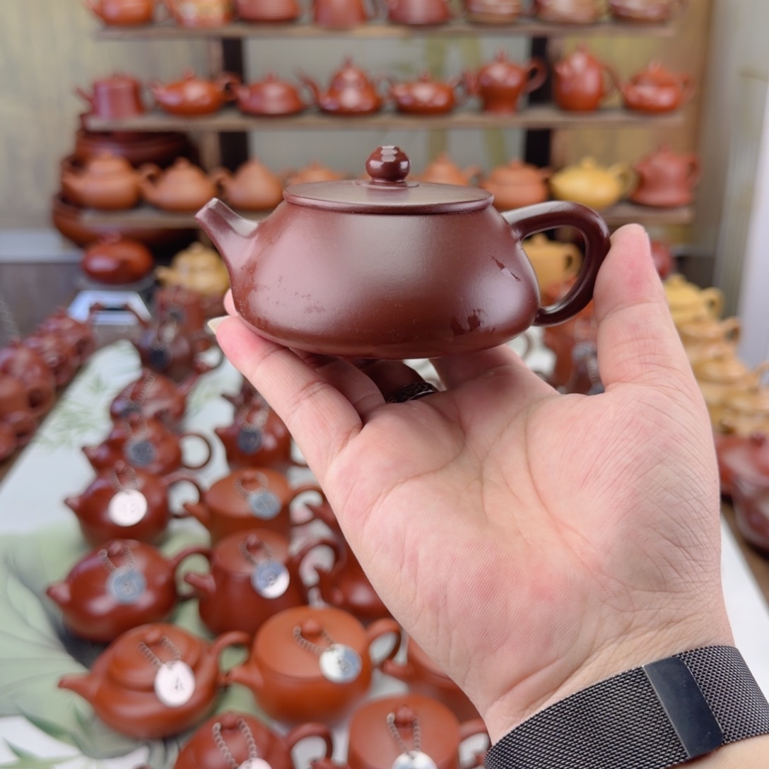 顺***_茶壶紫砂紫泥水磨150cc子冶石瓢壶