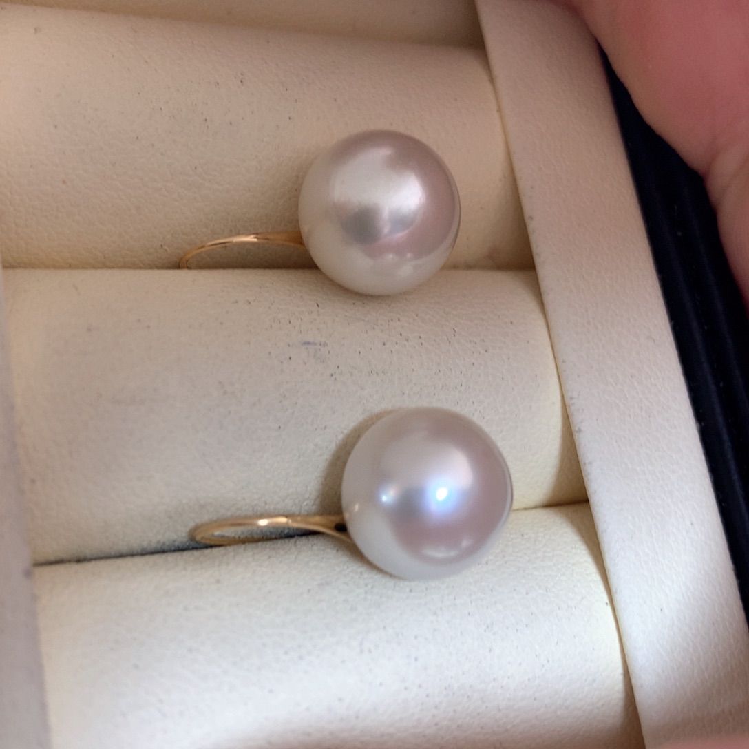 海水珍珠耳饰18K金镶嵌