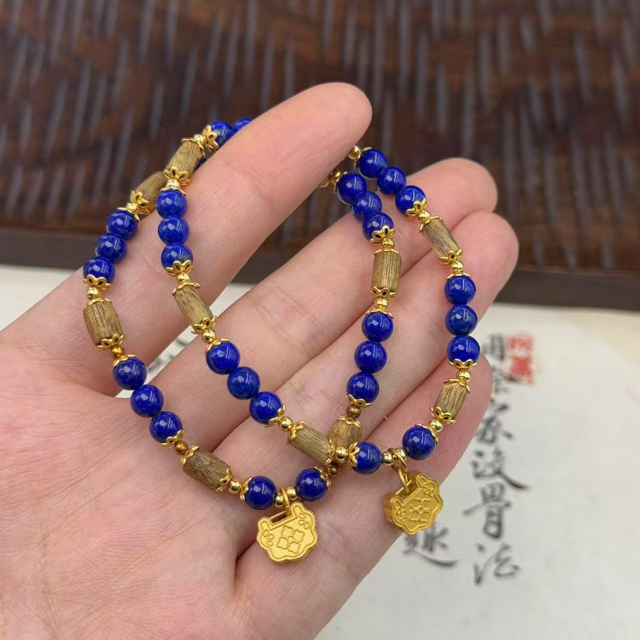 【北野珠宝】天然青金石DIY手串-B38H-128多样性发一5mm+