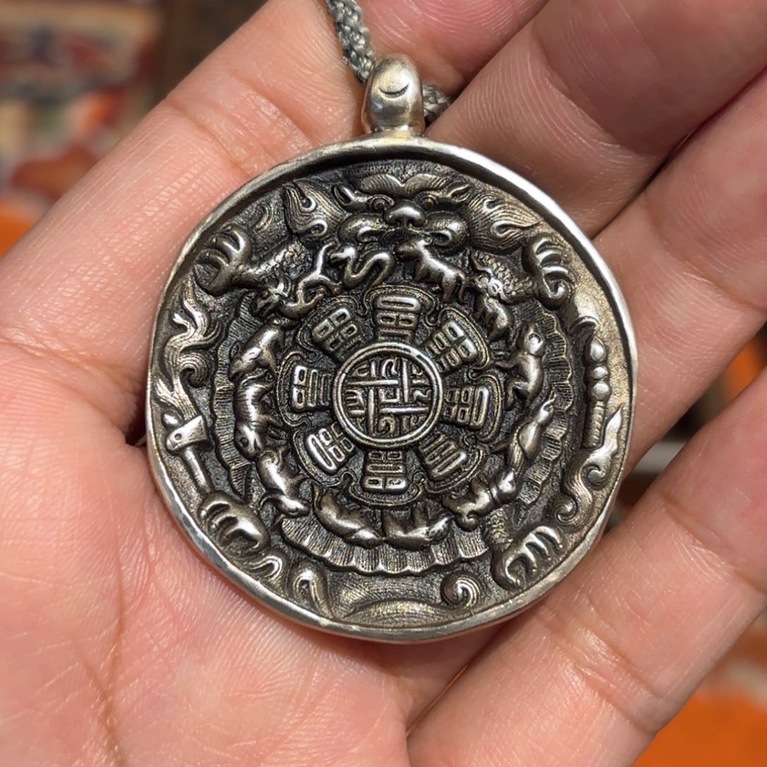 一****人铜星月菩提吊坠项链