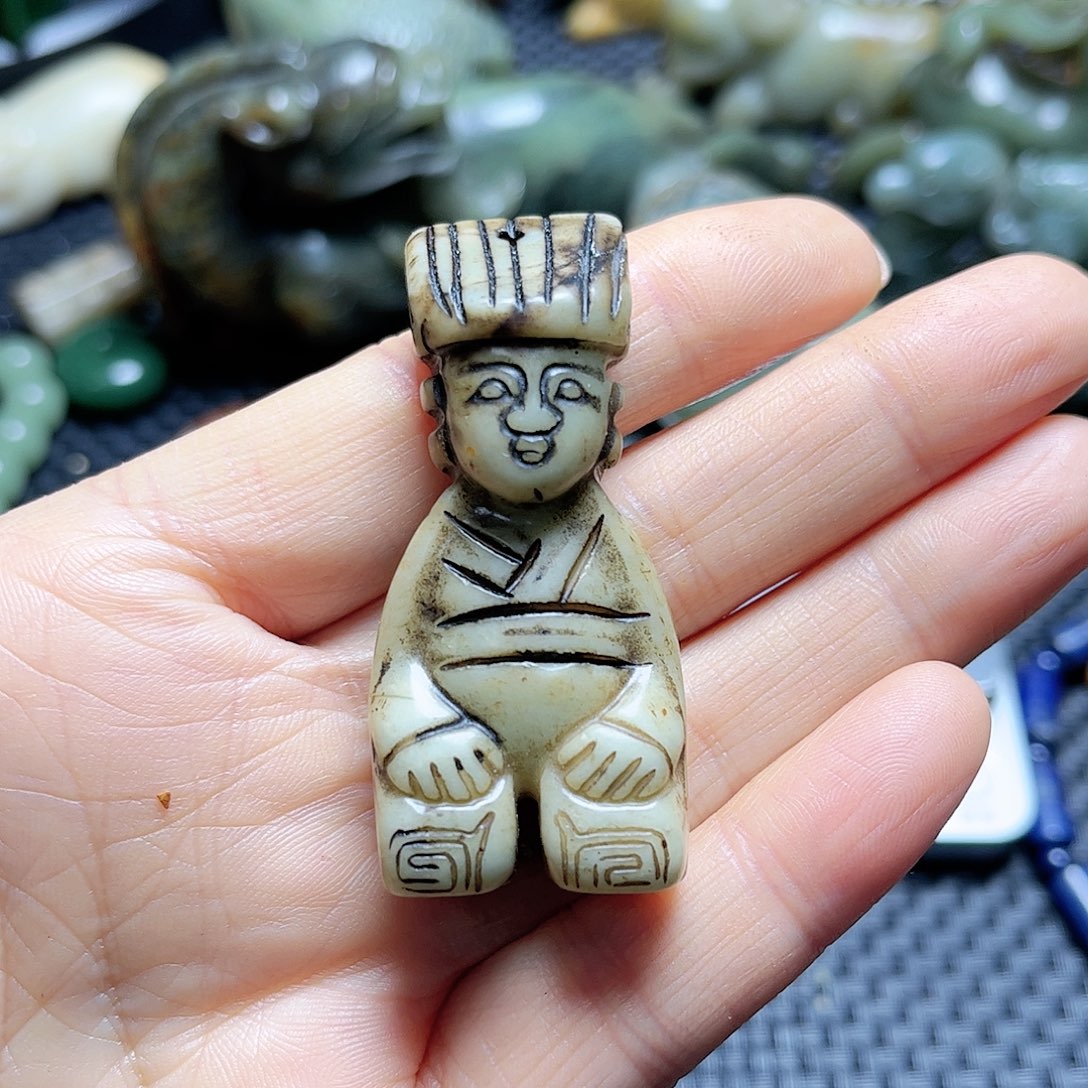 白玉菩提吊坠摆件