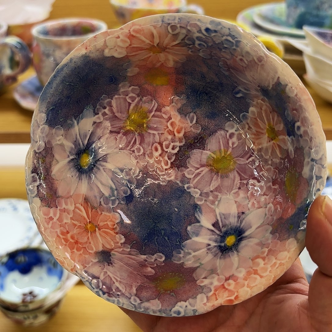 瓷野村晃子 花瓣钵