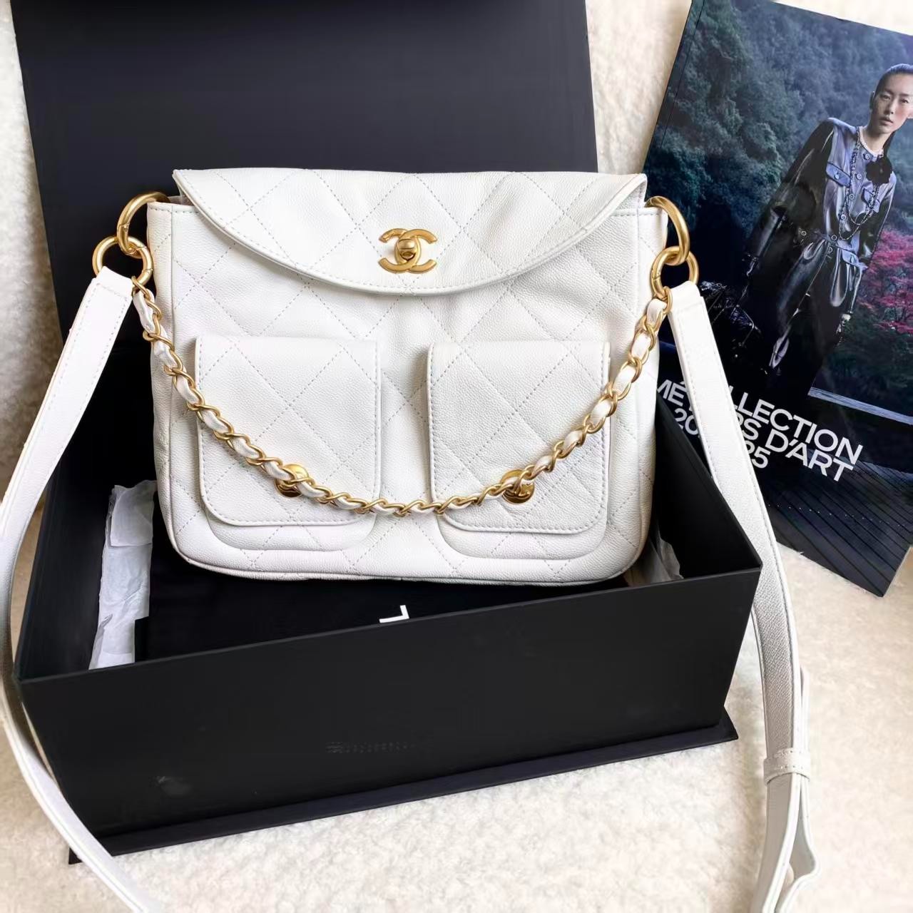 99新 Chanel/香奈儿 白金嬉皮hobo/67362834/12期免息/代卖服务