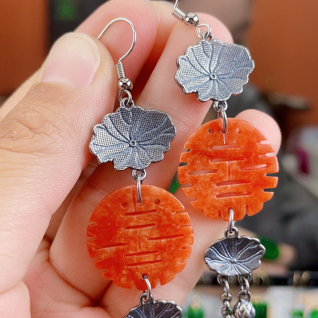 翡翠未镶嵌耳饰饰品