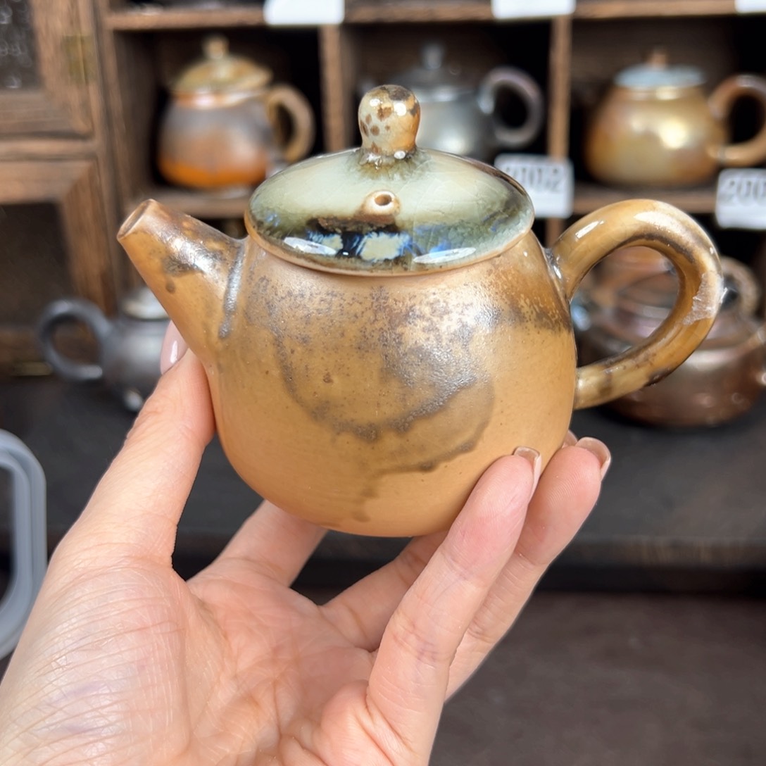 杯柴烧茶器中白壶