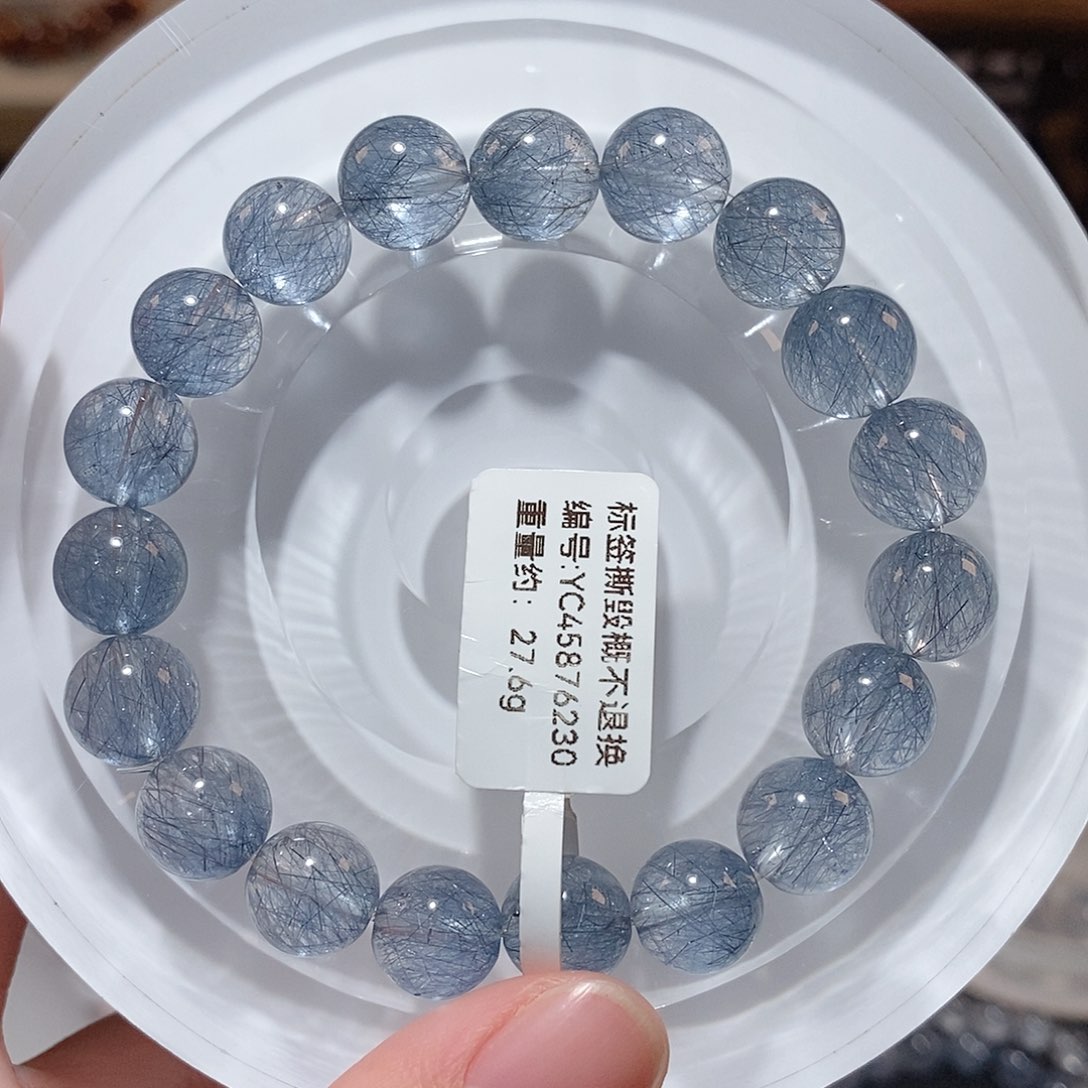 水晶手链未镶嵌F蓝发晶10.2