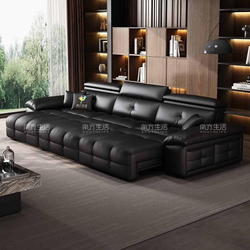 SOUTHLIFE/南方生活新GN625#头层牛皮平移电动沙发床客厅家用简约