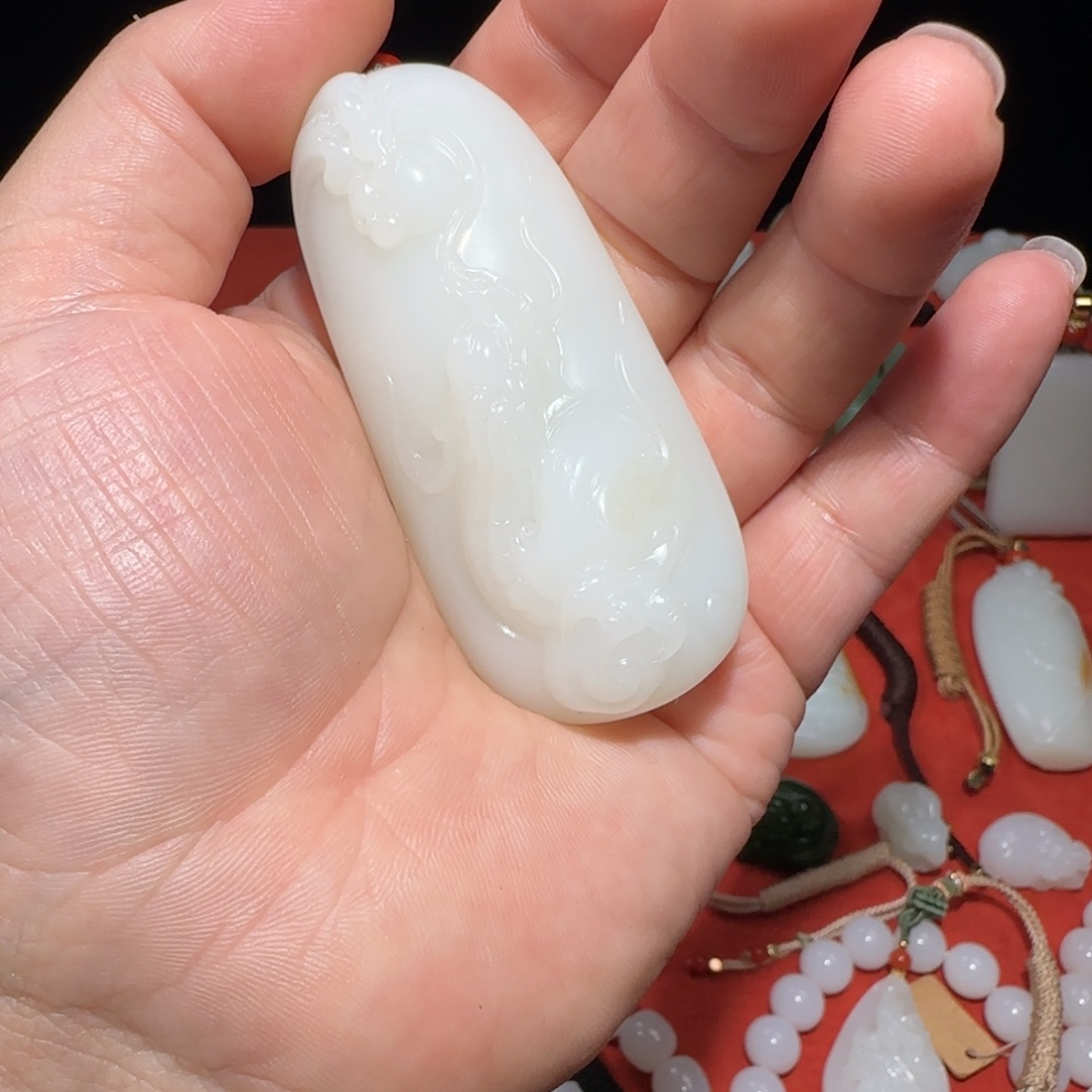 画***圈和田玉未镶嵌吊坠(不含链)