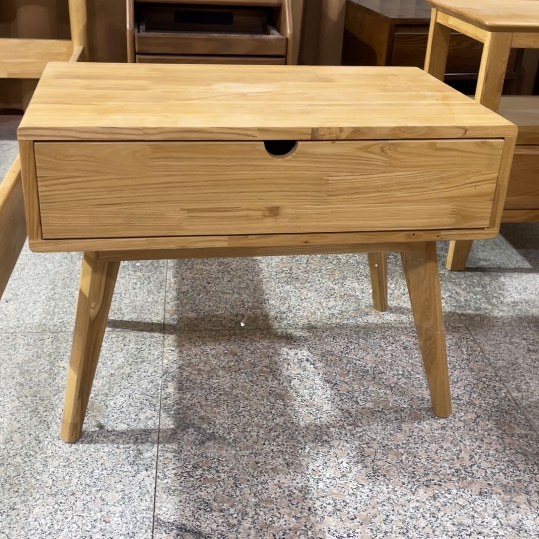 木水曲柳床头柜原木色2个