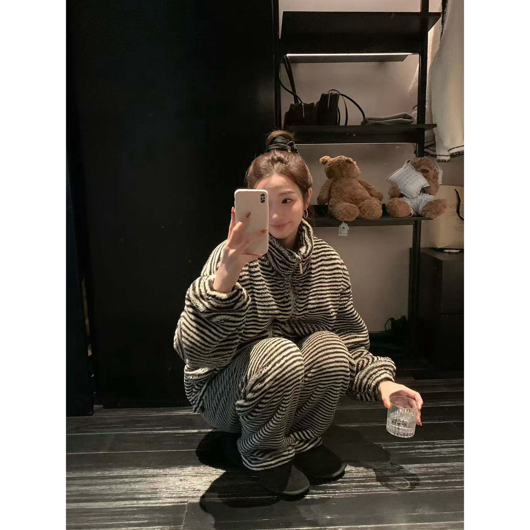 【仙仙推荐】李允真LIyinzhen条纹睡衣套装8279