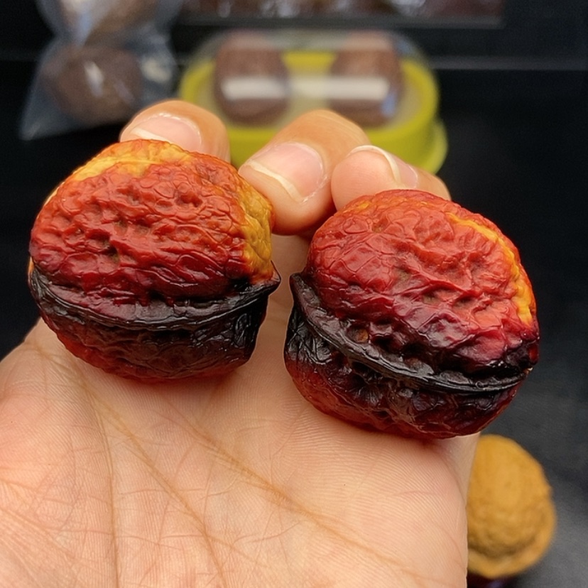 【闪购商品】把件文玩核桃35尺脑纹金蟾