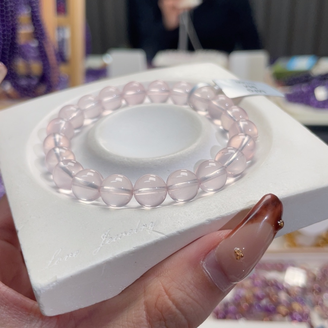 未镶嵌手链水晶9mm粉水晶