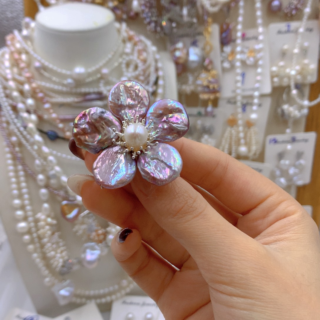 淡水珍珠耳饰合金