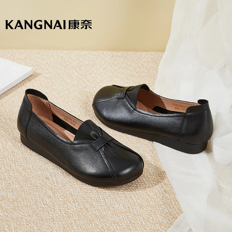 Kangnai/康奈32102专柜正品真皮软平底舒适复古百搭妈妈女士单鞋