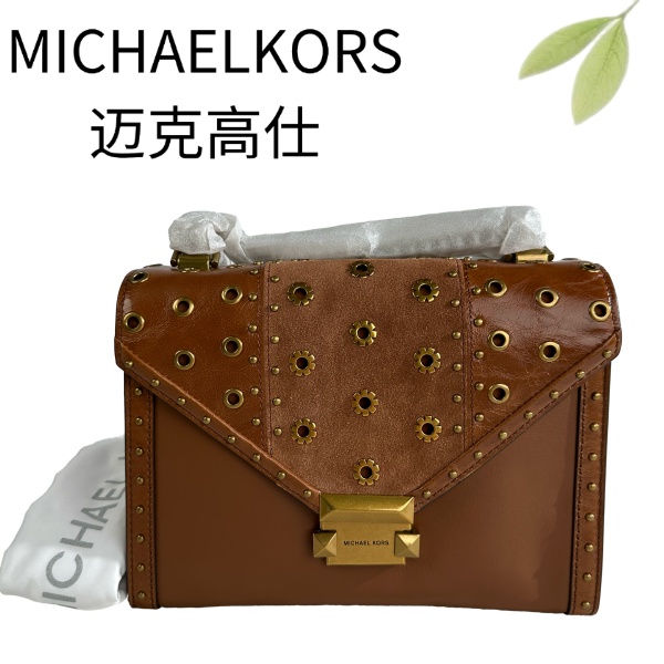 99新 MICHAEL KORS/迈克高仕 焦糖色单肩斜挎包G25116831底24X17