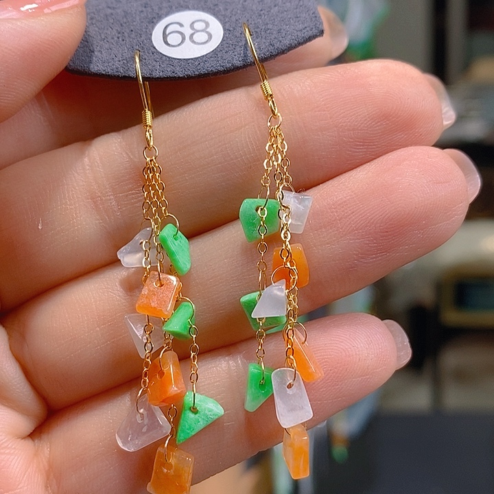 坐****翡翠未镶嵌耳饰翡翠