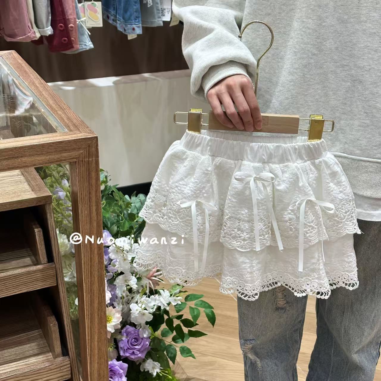 XM-711-儿童百搭洋气蕾丝花边短裙（夏款）