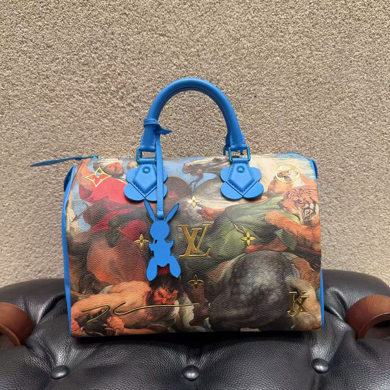 99新 LouisVuitton/路易威登 大师系列鲁本斯-猎虎speedy30单肩包