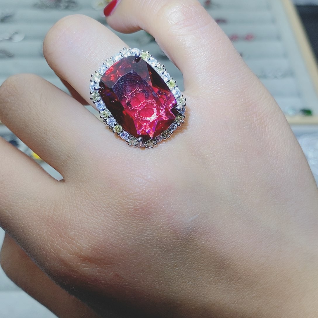 【闪购商品】芙蓉石戒指银S925镶嵌