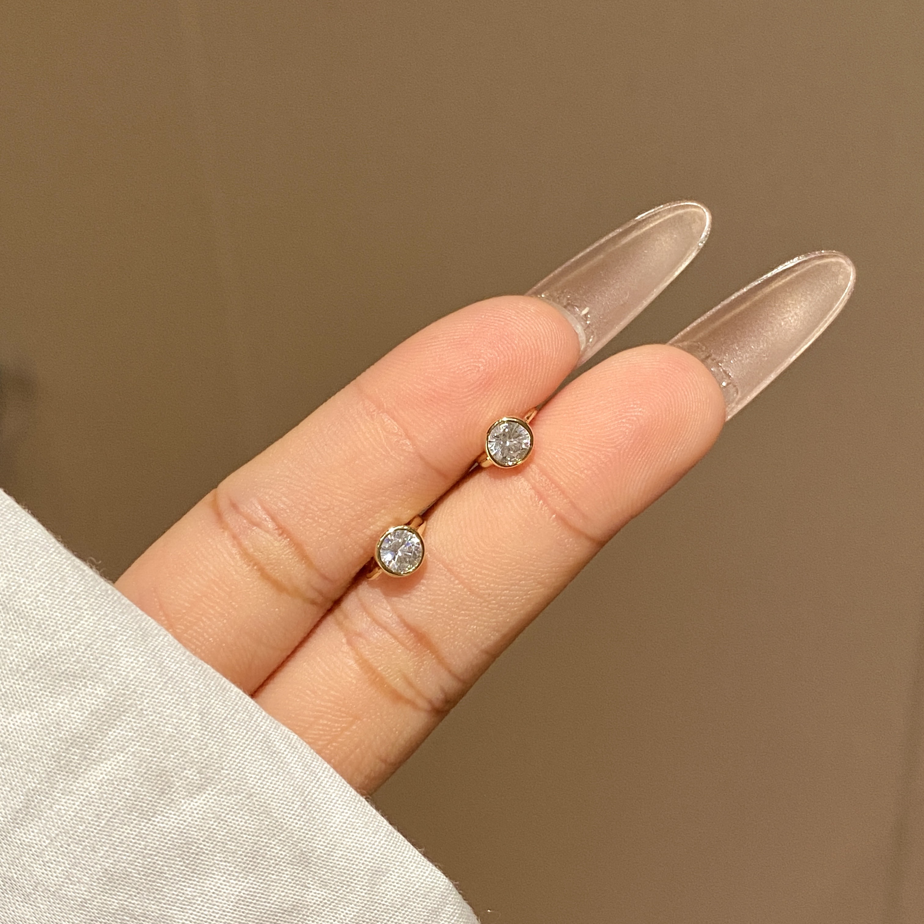 铜合金合成锆石耳饰 气质耳钉轻奢时尚百搭精致耳饰A1639