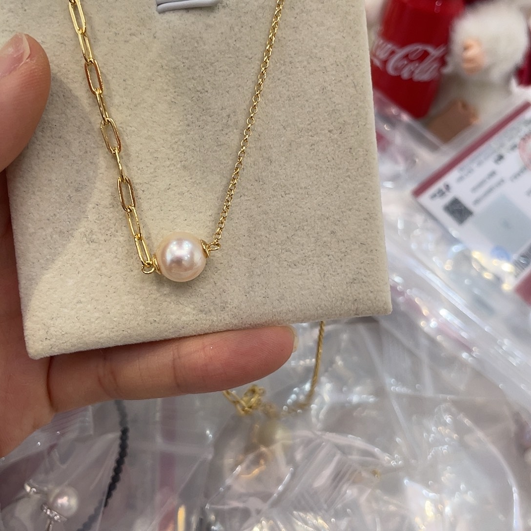 项链银S925镶嵌海水珍珠