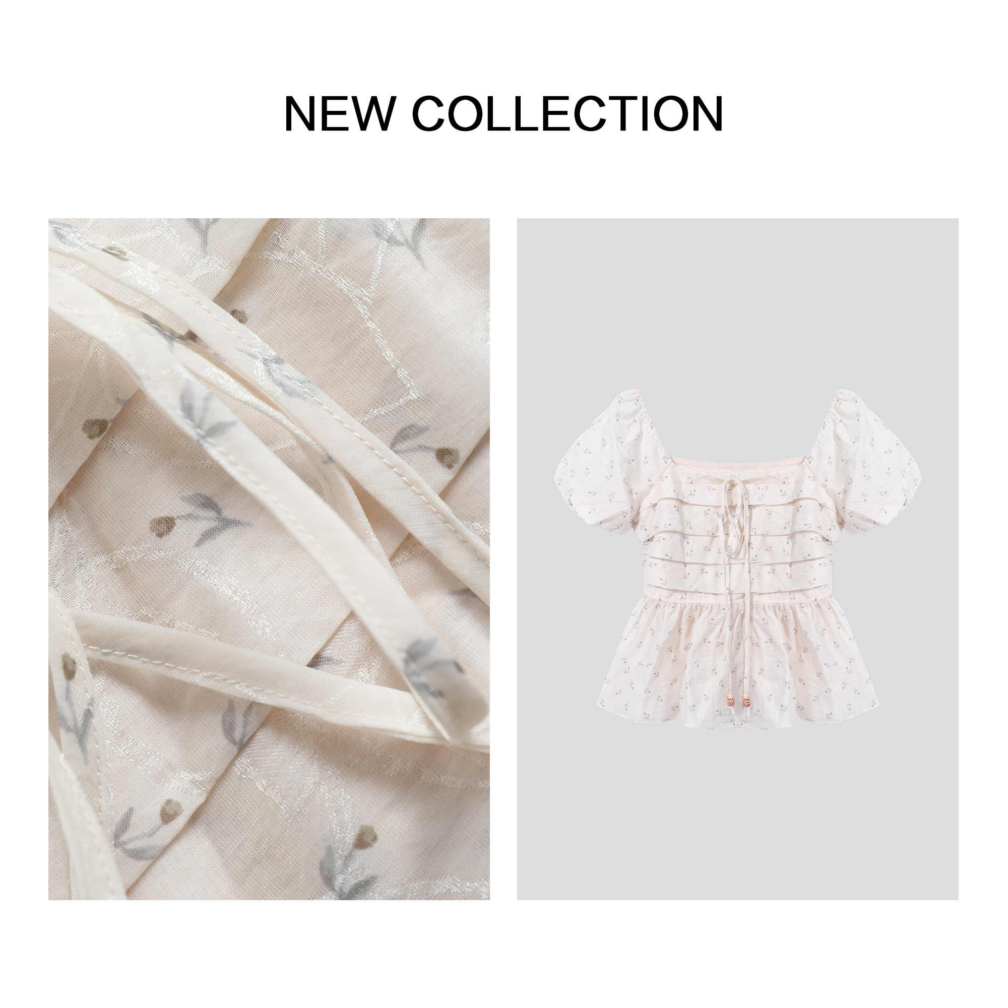 【婷婷专属】C5F26008新款甜美花卉印花短袖上衣女夏季宽松显瘦衬衣