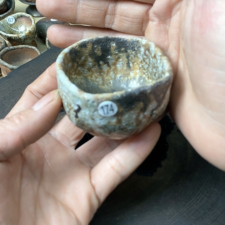 杯手工粗陶、柴烧茶器