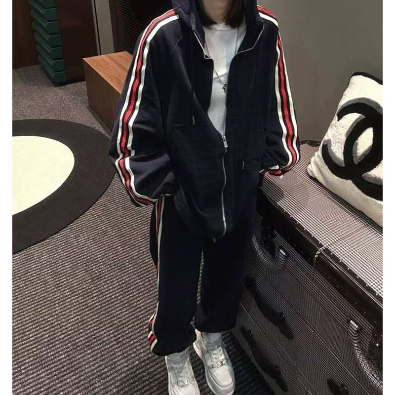 晶姐-10082欧货女装秋夏季简约韩版网红秋夏洋气红杠帽外套