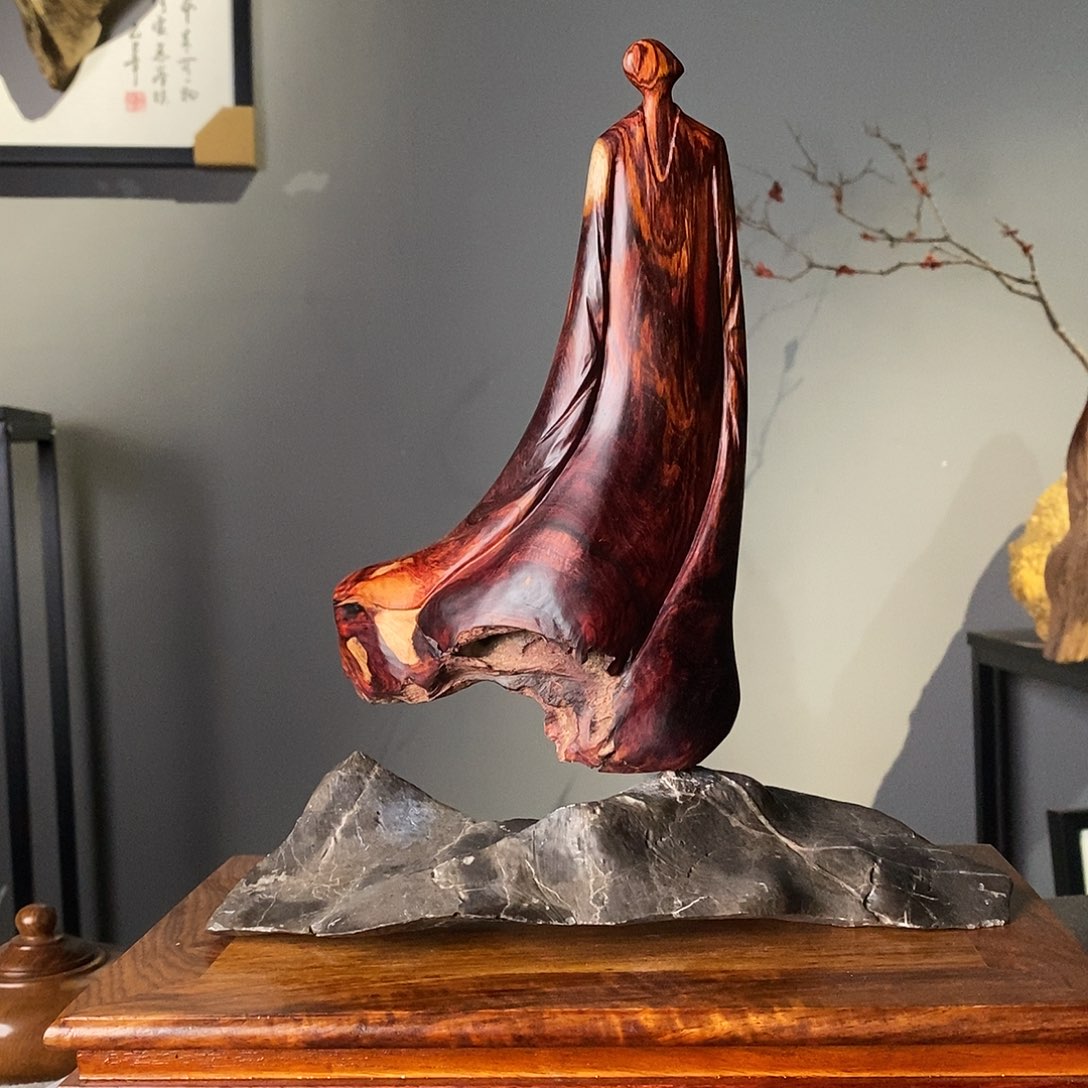 J***n海南黄花梨海南黄花梨手工雕刻禅意摆件