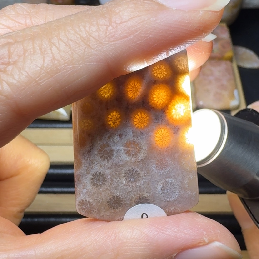 硅化玉紫黄色 走灯花，可盘未镶嵌