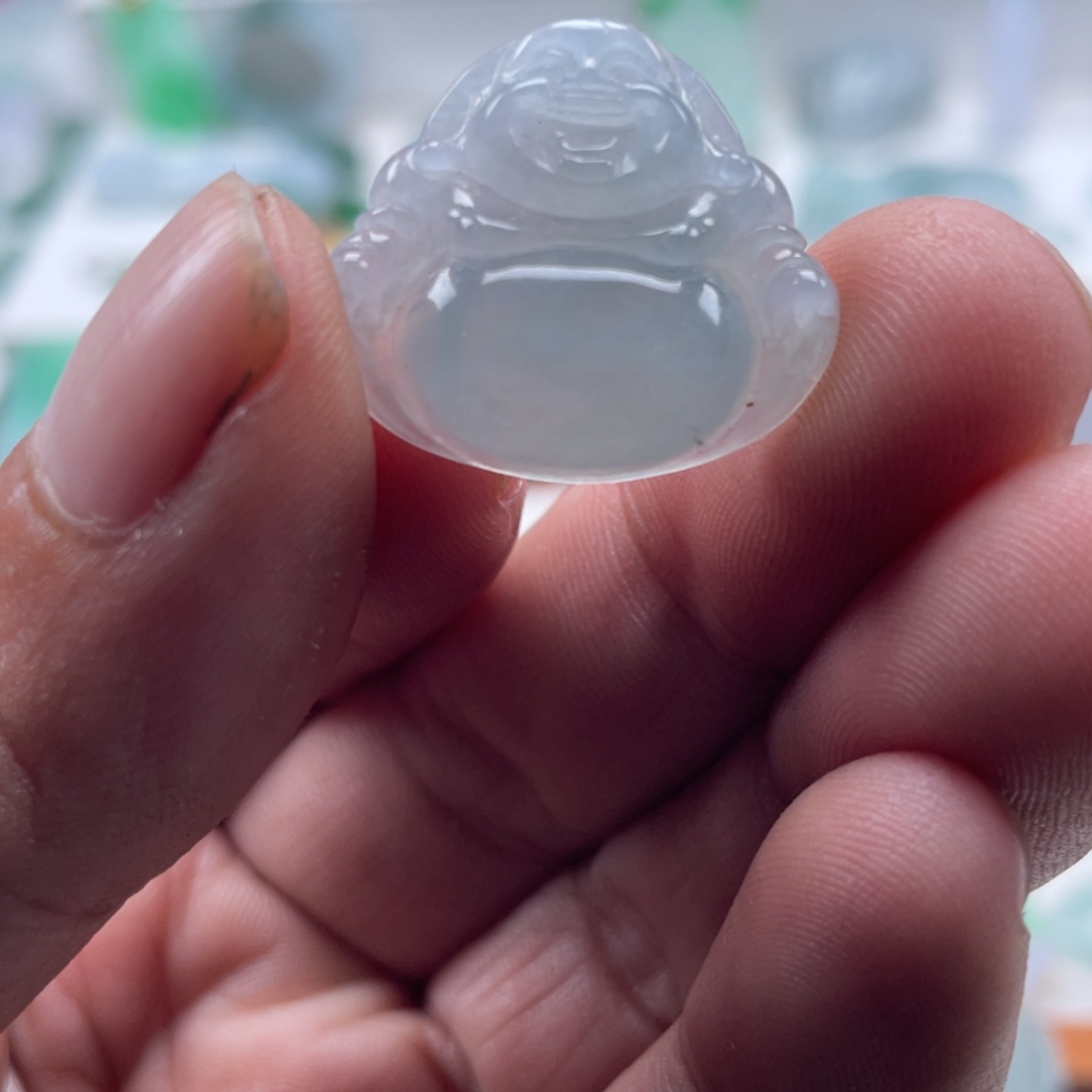 翡翠未镶嵌颈饰翡翠冰绿佛公