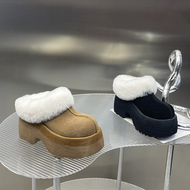 2025冬季新款增高包头勃肯拖鞋毛毛拖外穿小个子增高女QG1861-7