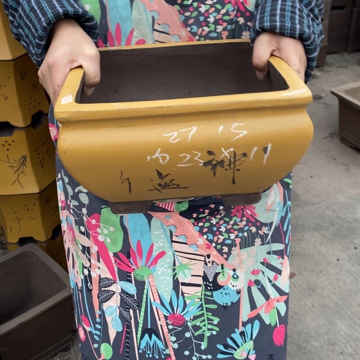 紫砂花盆只顾在床里