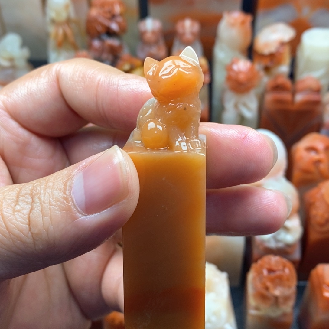 寿山石印石老挝巧雕 猫