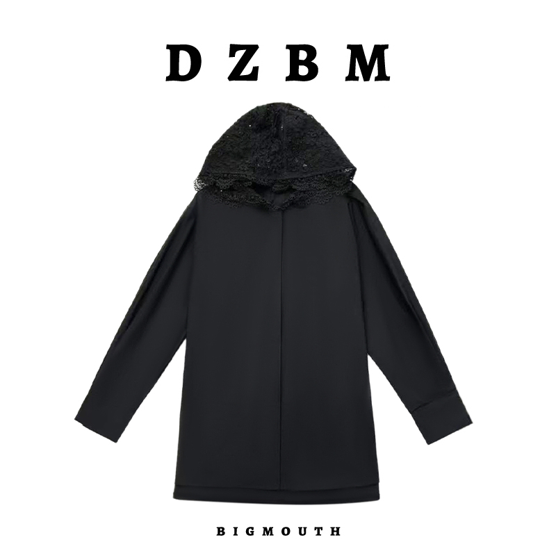 DZBM时尚百搭春季重工烫钻连帽衬衫-S5505