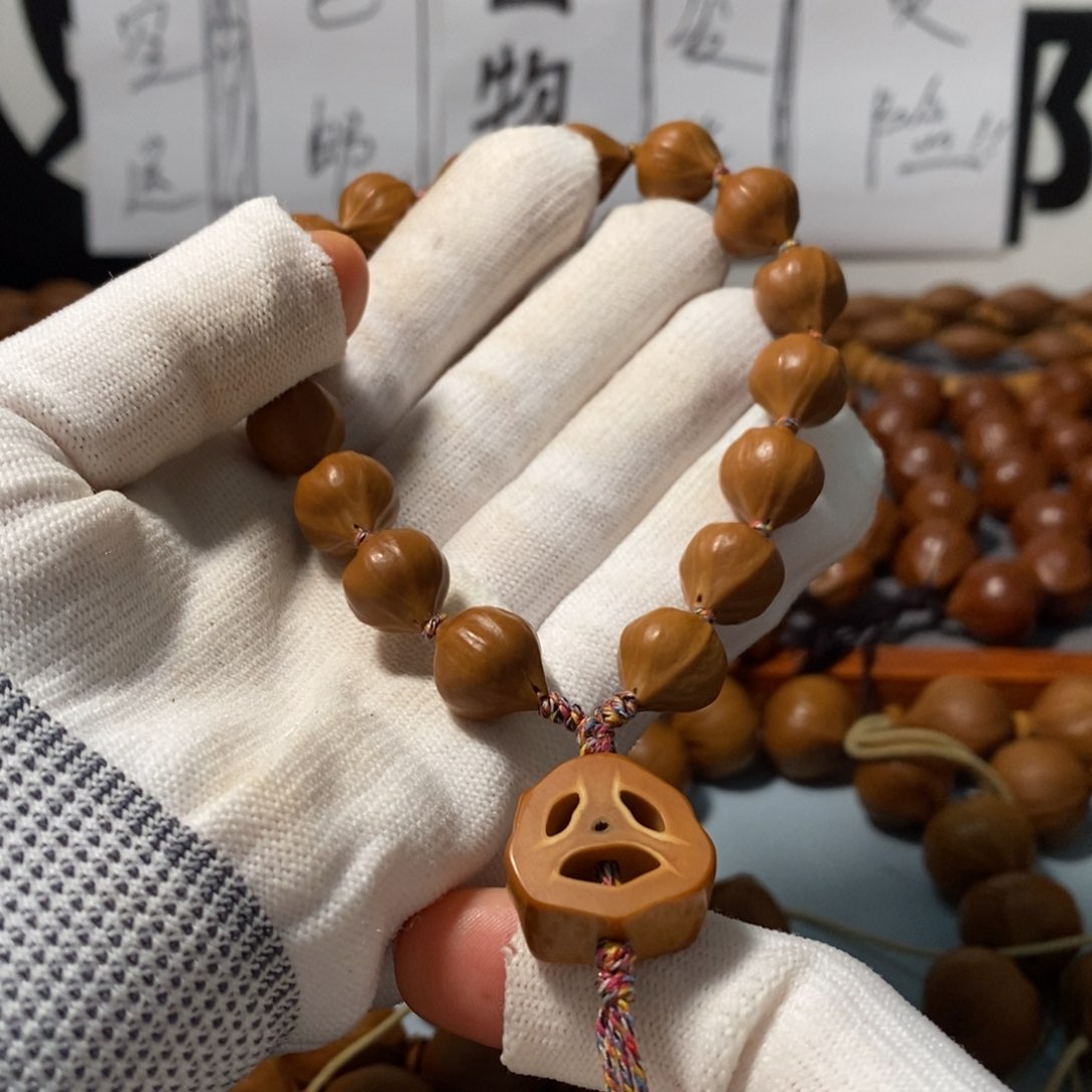 橄榄核手串益*4121精品蒜头小铁核16颗+鬼脸