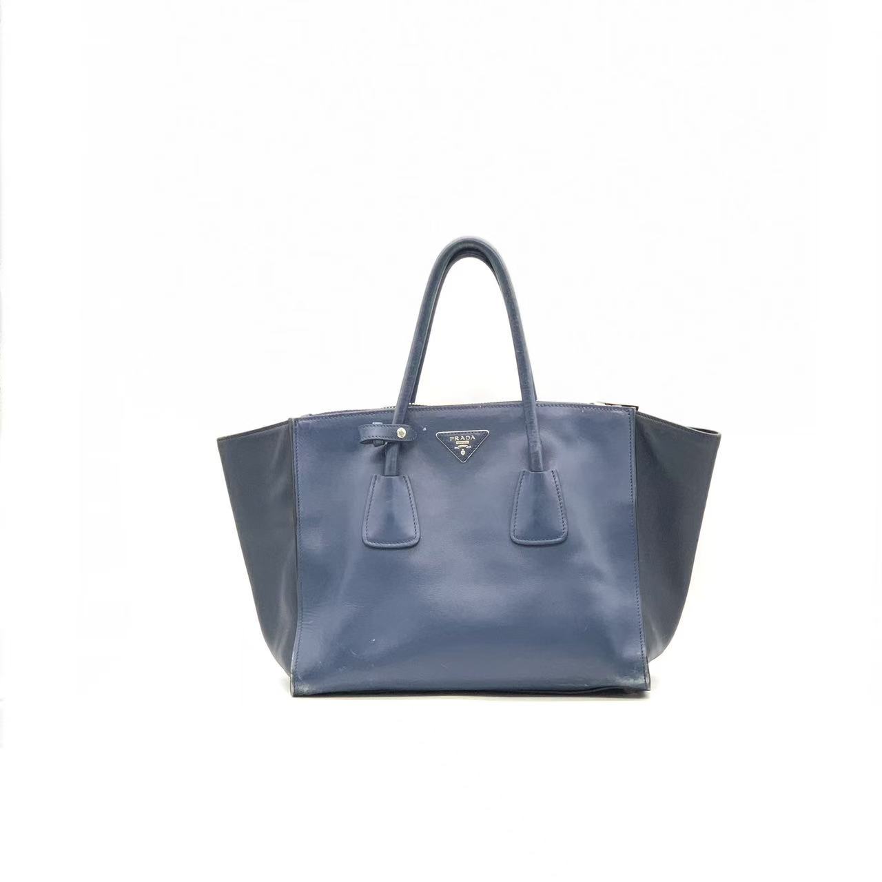 95新 Prada/普拉达 深蓝色托特包
