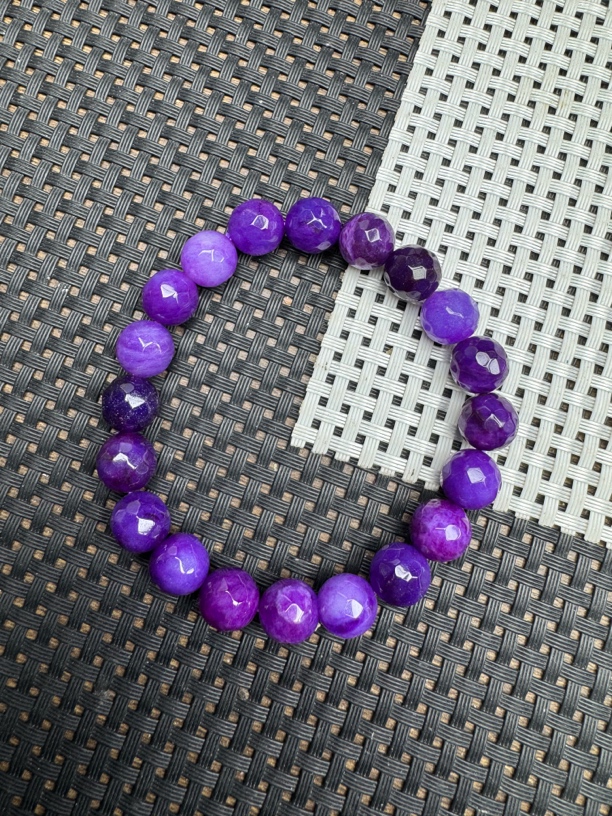 切面丝绒紫舒卡10mm手串375