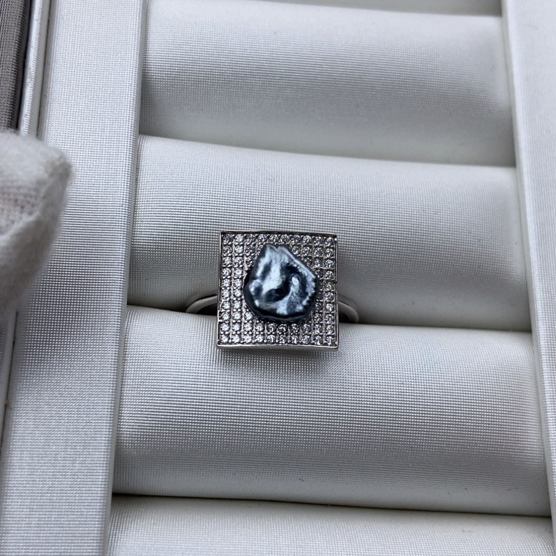 海水珍珠戒指银S925镶嵌