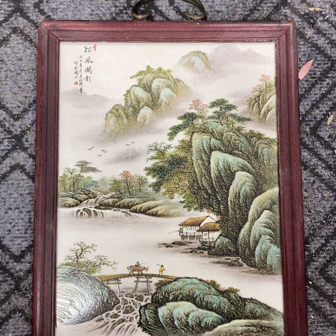 瓷片37*28 景德镇瓷板画柴窑烧制