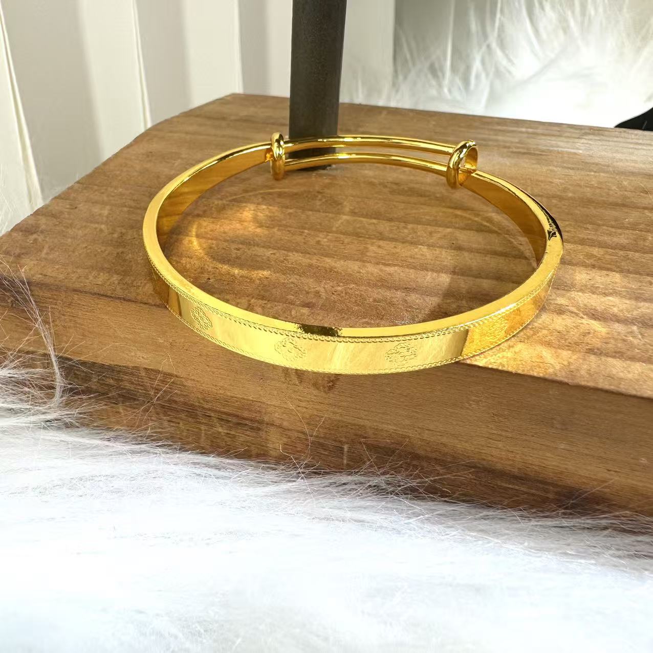 合金手镯 正品【Lossy Row】四叶草推拉手镯DHQT20